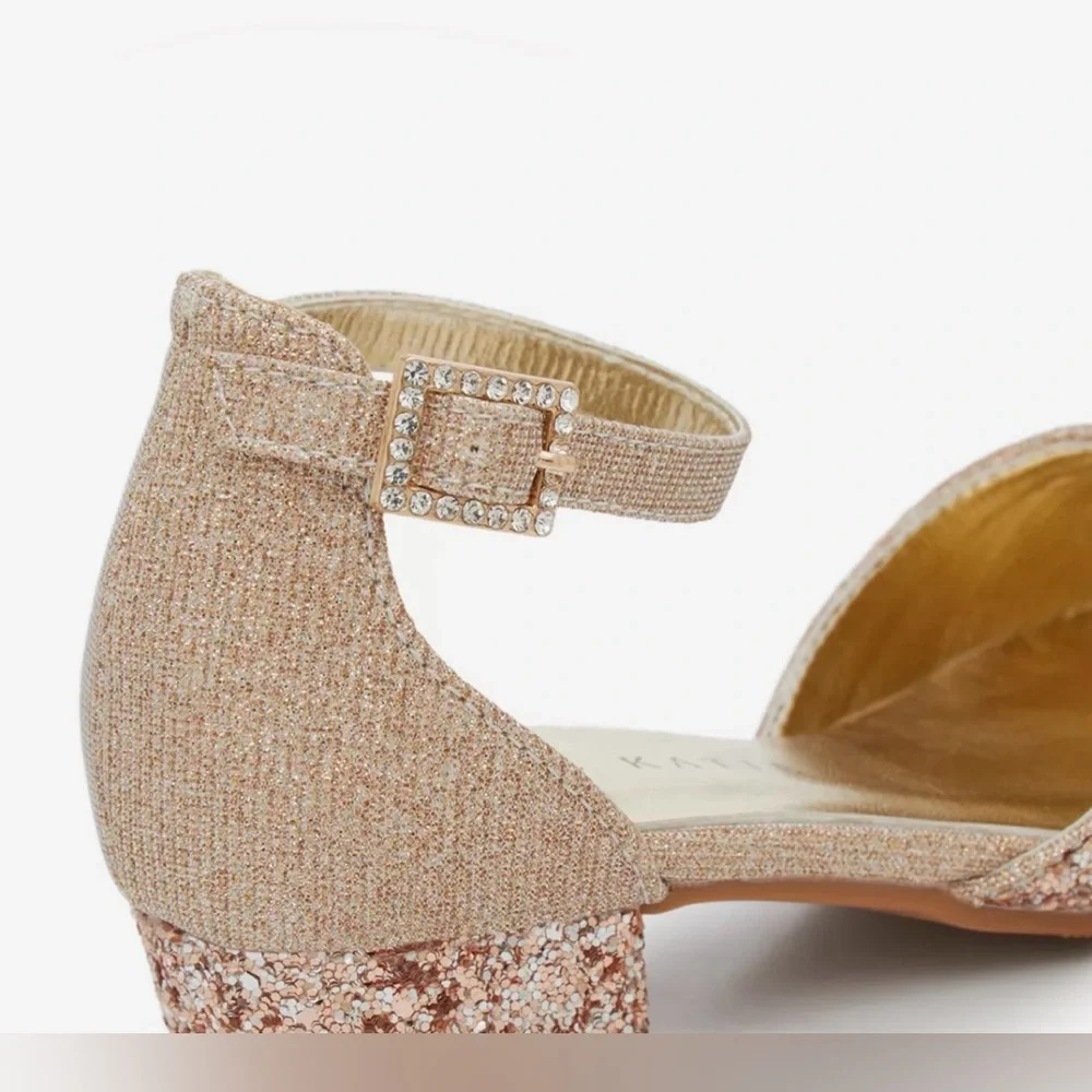 Kelly & Katie Felicity Gold Glitter Dress Shoes Girls Size 1 NIB